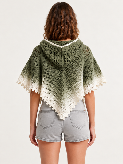 Sage Hooded Poncho