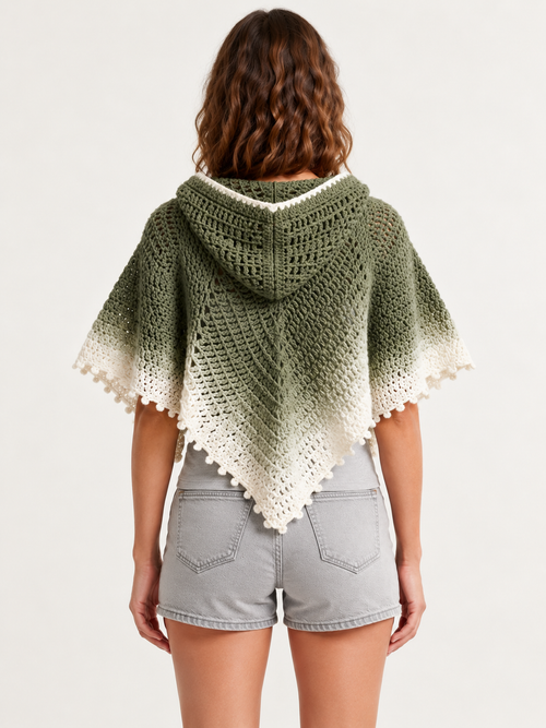 Sage Hooded Poncho